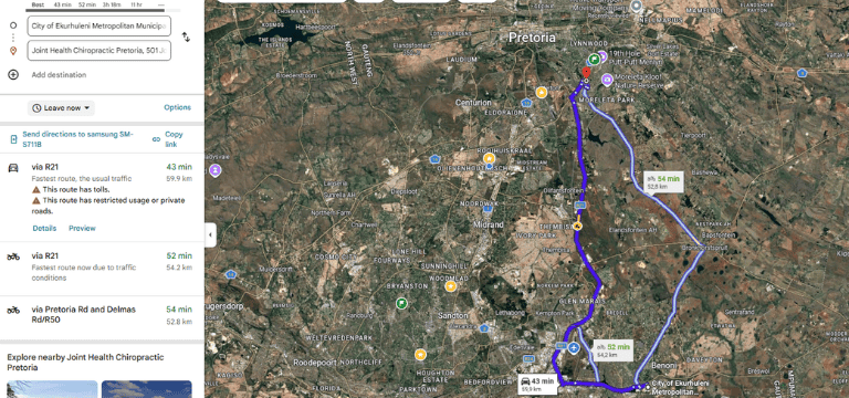 Driving Directions from Ekurhuleni