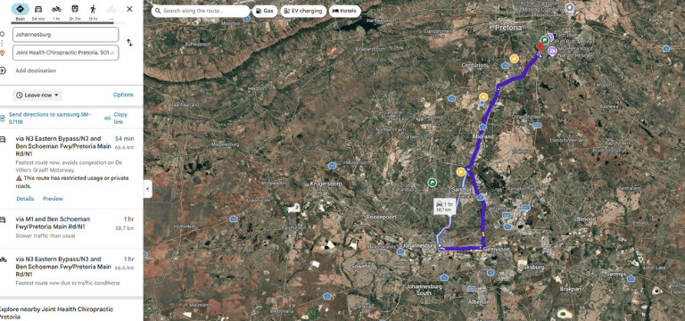 Driving Directions from Johannesburg