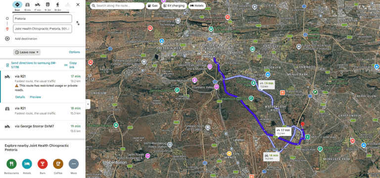 Driving Directions from Pretoria CBD